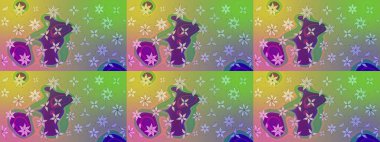 Zarif, parlak ve yeşil çiçek desenli bir taslak. Sabıka baskıları, bebek kıyafetleri, duvar kâğıtları, paket kutuları vb..