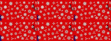 Halk tarzı. Modern çiçek arkaplanı. Parlak renkli çiçekli ve kırmızı yapraklı harika bir çiçek deseni. Moda baskıları için zarif bir şablon.