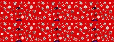 Vadinin çiçekleri kırmızı renklerde. Soyut etnik raster çizim kalıbı. Çiçekler..