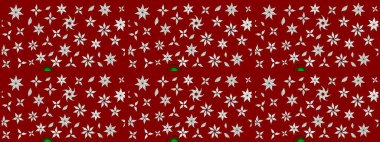 Şirin çiçekler. Çizgi çizimi kalıbı. Raster Moda kumaş deseni.