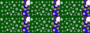 Raster. Düz Çiçek Elementleri Tasarımı. Renkli Bahar Teması çizim şablonu.