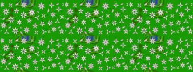 Tekstil, kumaş, kapaklar, duvar kağıtları, baskı, naylon, koleksiyon defteri, örgü, dekupaj için güzel bir eskiz. Oldukça eski bir besin torbası deseni, küçük yeşil renkte, çiçekler. Millefleurlar.