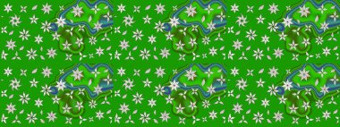 Güzel karalamalı çiçek desenli çizim. Küçük çiçekteki sevimli çiçek deseni. Raster illüstrasyonu. Güzel kumaş deseni.