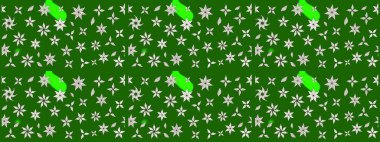 Çiçeksel elementlerle süslenmiş zarif raster dokusu. Küçük çiçekte hoş bir çiçek deseni var. Parlak çiçekli yeşil renkler üzerine soyut çizim deseni.