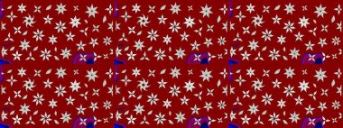 Modern çiçek arkaplanı. Parlak renkli çiçekli ve kırmızı yapraklı harika bir çiçek deseni. Halk tarzı. Moda baskıları için zarif bir şablon.