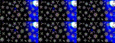 Düz Çiçek Elementleri Tasarım Raster illüstrasyonu. Renkli Bahar Teması eskiz kalıbı. Çiçek desenli eskiz. Siyah renkte çiçekler.