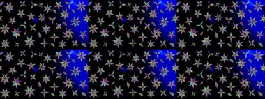 Çiçek desenli çizim. Siyah renkli çiçekler. Raster illüstrasyonu. Asya tekstil tarzında. Raster illüstrasyonu.