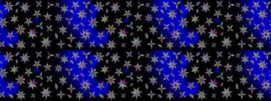 Raster Illustrasyon 'daki Çiçek Deseni' nin son moda çizimi. Güzel kumaş deseni. Düz Çiçek Elementleri Tasarımı. Renkli Yaz Teması çizim şablonu.