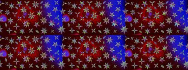 Çizgi çizimi kalıbı. Raster Moda kumaş deseni. Şirin çiçekler..