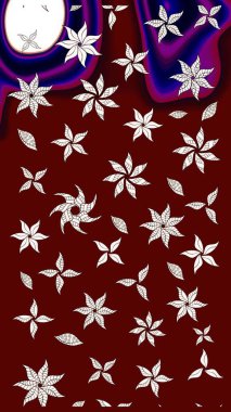 Sevimli çiçek raster deseni. Kırmızı renkte çiçekler. Renkli Bahar Teması eskiz kalıbı. Düz Çiçek Elementleri Tasarımı.