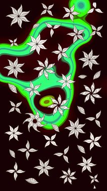 Çiçekler suluboya eskiz deseni. Raster Stili kumaş deseni.