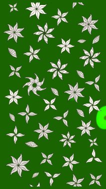 Yeşil renkli şirin çiçek deseni. Raster Modaya uygun kumaş deseni. Renkli Bahar Teması eskiz kalıbı. Düz Çiçek Elementleri Tasarımı.