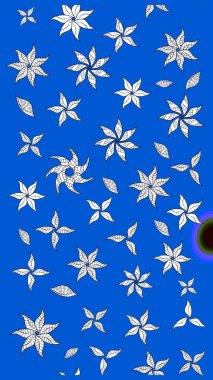 Soyut çiçek çizim kalıbı arka planı. Raster deseni. Raster illüstrasyonu. Mavi renklerde. Küçük çiçekte sevimli çiçek deseni var..