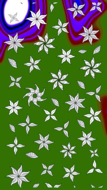 Bahar çiçekleriyle güzel bir çiçek deseni çizmişsin. Güzel kumaş deseni. Raster illüstrasyonu.