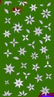 Tomurcukları çiçek olan sevimli bir çiçek deseni. Eskiz geçmişi. Raster illüstrasyonu. Kumaş, tekstil, duvar kağıdı baskısı için. Eski usul. Raster..