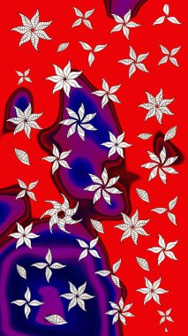 Tomurcukları çiçek olan sevimli bir çiçek deseni. Eskiz geçmişi. Raster illüstrasyonu. Kumaş, tekstil, duvar kağıdı baskısı için. Eski usul. Raster..