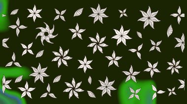 Düz Çiçek Elementleri Tasarımı. Sevimli çiçek raster deseni. Renkli Bahar Teması eskiz kalıbı. Gri renkli çiçekler.