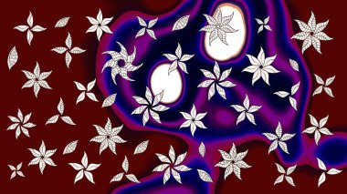 Suluboya çiçekli çiçek deseni. Kırmızı renklerde Asya tekstili. Raster illüstrasyonu.