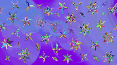 Çiçekli el çizimi çizimi deseni. Modern, menekşe rengi raster arka plan duvar kâğıdı çizimi, klasik çizgi, desenli desenli çiçekler, çiçekli süsler..