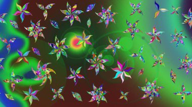 Güzel kumaş deseni. Karalama çiçeği. Düz Çiçek Elementleri Tasarımı. Zentangle soyut çiçekleri. Renkli Bahar Teması eskiz kalıbı. Raster illüstrasyonu.