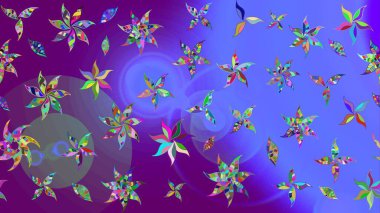 Suluboya çizim kalıbı. Mor renkli çiçekler suluboya tarzında. Çiçek izi.