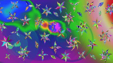 Küçük çiçekteki sevimli çiçek deseni. Yeşil renkte çiçekler.