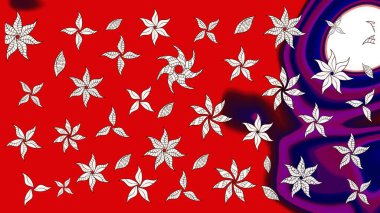 Yapraklı çizim şekli. Poster ya da kapak için arka plan. Tekstil için figür. Şirin, zarif çiçekler Raster illüstrasyonu. Davetiye ve kartpostal tasarımı için dekoratif çiçek unsurları.