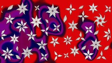 Modern stil dokusu. Çiçek desenli raster, kırmızı çizgi grafik deseni soyut raster arkaplan.