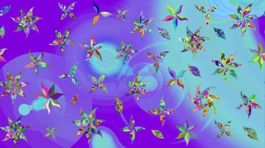 Raster Çiçek İllüstrasyonu güzel tekstil. Mor renkli etnik çiçeklerle zarif bir eskiz deseni..