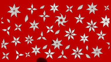 Raster illüstrasyonundaki çiçek desenli çizim. Kırmızı renkte çiçekler.