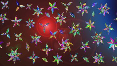 Kahverengi renklerde bahar çiçekleri. Yaprak ve çiçeklerin suluboya resimleri, kahverengi renklerdeki çizimler. Raster illüstrasyonu.