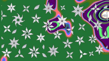 Modaya uygun kumaş deseni. Sevimli çiçek raster deseni. Renkli Yaz Temalı eskiz kalıbı. Düz Çiçek Elementleri Tasarımı.