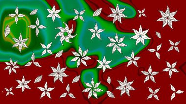 Kırmızı renkte çiçek çizimi. Raster illüstrasyonu. Çiçek deseni. Kırmızı renkte çiçekler. Şatafatlı bahar bahçesi dokusu.