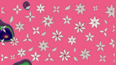 Düz Çiçek Elementleri Tasarımı. Güzel çiçek deseni. Renkli Bahar Teması eskiz kalıbı. Pembe renkte çiçekler.