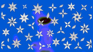 Mavi renkte çiçek çizimi. Şatafatlı bahar bahçesi dokusu. Mavi renkli çiçekler. Çiçek deseni. Raster illüstrasyonu.