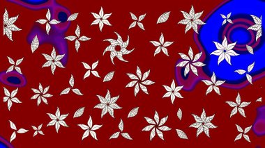 Raster illüstrasyonu. Küçük çiçekteki sevimli çiçek deseni. Raster deseni. Kibarca, yaz çiçekleri kırmızı renklerde.