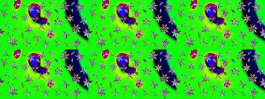 Zarif, parlak ve yeşil çiçek desenli bir taslak. Sabıka baskıları, bebek kıyafetleri, duvar kâğıtları, paket kutuları vb..