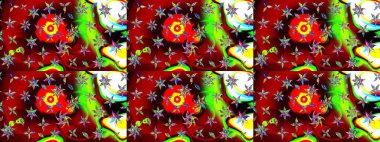 Modern çiçek arkaplanı. Halk tarzı. Parlak renkli çiçekli ve kırmızı yapraklı harika bir çiçek deseni. Moda baskıları için zarif bir şablon.