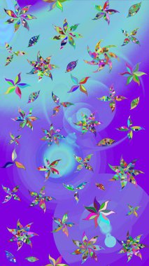 Raster Güzel kumaş deseni. Raster suluboya deseni, narin çiçekler, menekşe çiçekleri, tebrik kartı şablonu..