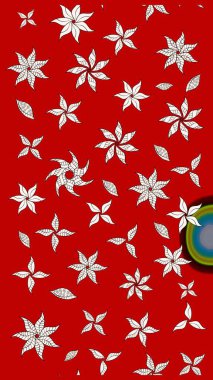 Küçük çiçekli basit bir çiçek çizimi. Raster illüstrasyonu. Moda baskısı, albüm, ambalaj kağıdı ve duvar kağıdı için zarif dekoratif süslemeler. Kırmızı renkte şirin çiçekler..