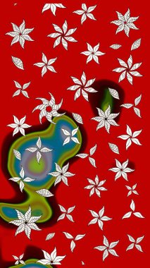 Düz Çiçek Elementleri Tasarımı. Şirin çiçek elementleri. Renkli Bahar Teması eskiz kalıbı. Raster illüstrasyonu. Çizim deseni Modaya uygun kumaş deseni.