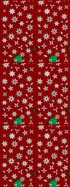 Çiçek desenli çizim. Raster illüstrasyonu. Asya tekstil tarzında. Kırmızı renkte çiçekler. Renkli Bahar Teması eskiz kalıbı. Düz Çiçek Elementleri Tasarımı.