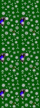 Elle çizilmiş sonbahar çiçeği deseni. Renkli yeşil çizim kalıbı. Doodle tarzı. Tekstil ve kapak tasarımı için mükemmel. Yeşil renkte çiçekler.