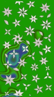 Renkli Bahar Teması eskiz kalıbı. Şirin çiçek elementleri. Taslak desenli, modaya uygun kumaş deseni. Raster illüstrasyonu. Düz Çiçek Elementleri Tasarımı.