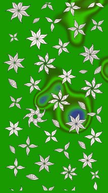 Raster Şirin kumaş deseni. Eskiz klasiği. Renkli Bahar Teması eskiz kalıbı. Düz Çiçek Elementleri Tasarımı.