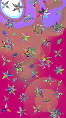 Taslak dekoratif arka plan, çiçek mandala. Pembe renklerde. Raster illüstrasyonu. Çiçek..