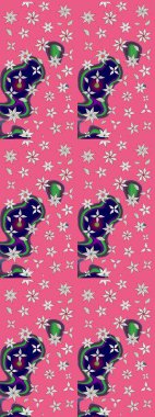 Güzel çiçek deseni. Pembe renkli çiçekler. Renkli Bahar Teması eskiz kalıbı. Düz Çiçek Elementleri Tasarımı.