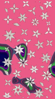 Parmak izi, kumaş, duvar kâğıdı, tekstil için raster dokusu. Nakış desenli çiçek deseni. Renkli grunge, kolapink çiçekleri ile soyut arkaplanı zenginleştir.