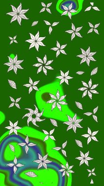 Yumuşak, bahar çiçekli arka plan. Yeşil renkli çiçekler. Raster çiçek desenli ve çiçekli..