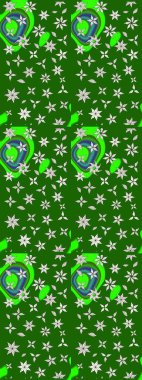 Çiçekli eskiz deseni. Suluboya çizimi. El çizimi. Yeşil renkte çiçekler.